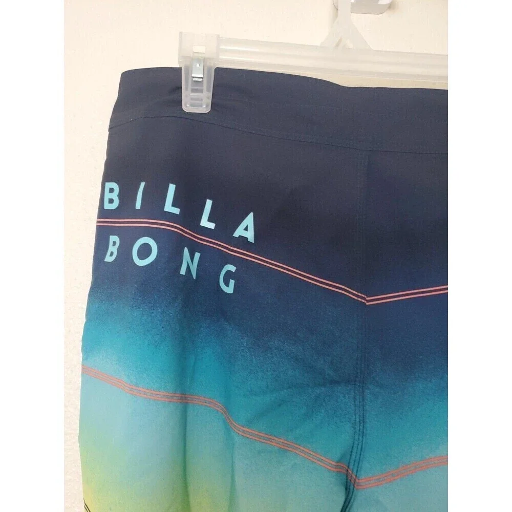 Billabong Board Shorts Platinum X 73 Blue Orange Yellow Size 31 Swim Shorts Sea